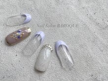 ネイルサロン バロック(Nail Salon BAROQUE)/押花＋フレンチネイルデザイン