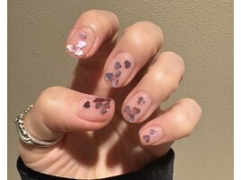 クリアピンクハートネイル