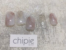 ピンクベージュ×塗りかけ ¥5980
