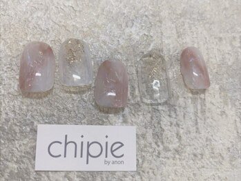 シピー(chipie by anon)/ピンクベージュ×塗りかけ ¥5980