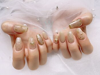 モルフォネイル(Morpho nail)/#ブラウン#ニュアンス#大理石