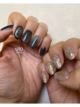 ウロネイルズ(ulo nails)/ブラック×シルバークリスマス