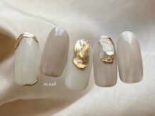 エムドットネイル 池袋(m.nail)/ぷっくり×ベージュニュアンス