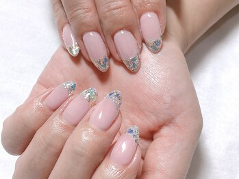 ガラスフレンチネイル
