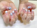 爽やかブルー×白のタイダイ♪