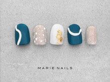 マリー ネイルズ いわきラトブ店(MARIE NAILS)/定額7,700円税込 ブルー 0810d