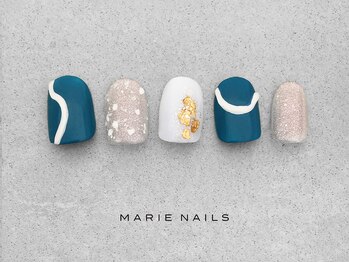 マリー ネイルズ いわきラトブ店(MARIE NAILS)/定額7,700円税込 ブルー 0810d