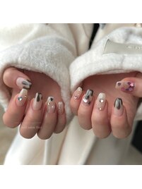 バレンタインネイル