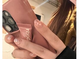 クリアピンクハートネイル