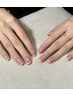 ★ベースカラー×フレンチネイル/パーツ2個付き★ ¥6500 