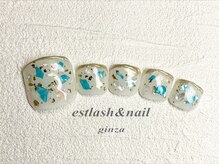 エストラッシュアンドネイル 銀座店(est lash&nail)/フットターコイズシェルネイル