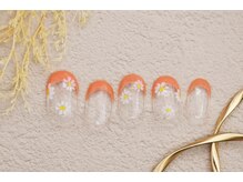ネイルサロンプリッシュ 横浜店(prish)/6000円　オレンジ　フレンチ