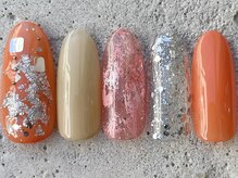 フリークネイル(FREAK Nail)/個性派オレンジホロラメ ¥8500