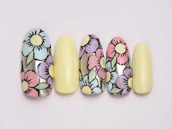 ネイリックス 栄ガスビル(NAILX)/ミラーネイル☆フラワーアート