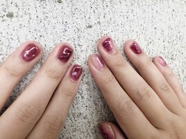 ニュアンス×凹凸ネイル