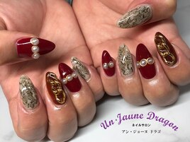 【自爪ネイル】ボルドーネイル