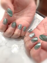 ハーティーネイル hearty nail 溝の口店/グリーン/マグネット/キラキラ