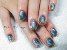ネイルコテージ(Nail cottage)/マグネット&ミラーフレンチ