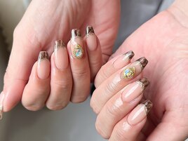 パイソン柄フレンチネイル