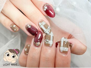 ネイルサロン ライトウェーブ 松本駅前店/秋のチェックネイル♪