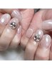 【初回オフ込み】プリンセス級の輝き♪スワロフスキーVカット/ビジューネイル
