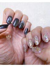 ウロネイルズ(ulo nails)/ブラック×シルバーネイル