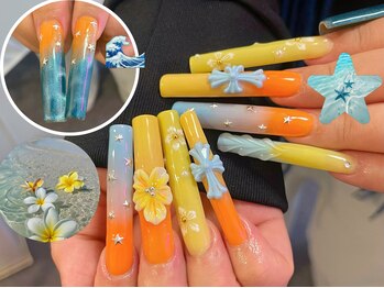 ベルネイル 池袋(Belle Nail)/ロングフラワーネイル