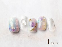 アイネイルズ 横浜EAST店(I-nails)/ぷっくりうるつや水滴紫陽花