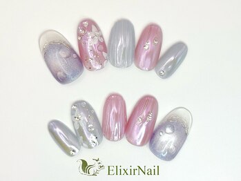 エリクサーネイル 池袋(Elixir Nail)の写真/【ずっとオフ込定額¥5280からご用意★】カラー変更可能！デザイン多数♪モテ可愛～華やかまでお任せ♪