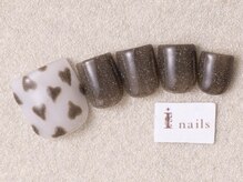 アイネイルズ 三宮店(I nails)/フラッシュ黒ハートフット