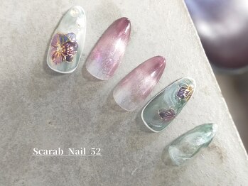 スカラべネイル52 春日部(Scarab Nail 52)/夏に向け*涼し気Design*￥8000