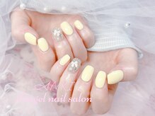 エンジェルネイルサロン(Angel nail salon)/黄色Xリボン埋め尽くし