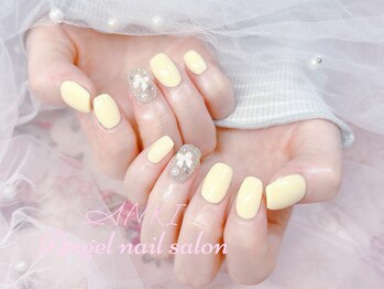 エンジェルネイルサロン(Angel nail salon)/黄色Xリボン埋め尽くし