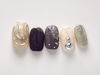 クレモアネイル 池袋西口店(CLEMORE NAIL)/シルバー異素材ニュアンス