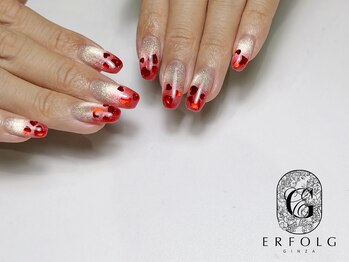 エアフォルク 銀座(ERFOLG)/ハートホロ埋め込みネイル♪