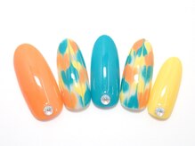 ワンネイル(ONE NAIL)/＃ピーコックネイル＃カラフル