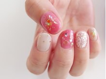 ファブリック(fabric)/ジューシーカラーのお守りネイル