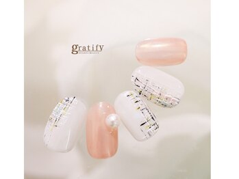 グラティフィー(gratify)/大人ツイードネイル