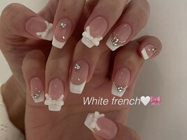 【White】フレンチ×リボン