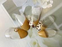 アペル(apare)/ななめフレンチ×レオパード