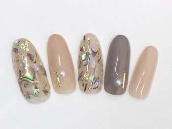 ネイルサロンセレーネ(Selene)/シェル ブラウンネイル