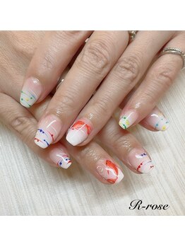 アールローズ(R-rose)/金魚×水ヨーヨーの夏ネイル