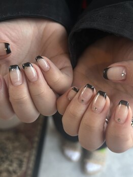 ポポ 上通り店(POPO)/~Black glitter french~*