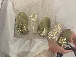 カーキニュアンスネイル