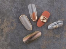 サンミーゴネイル 神戸店(Sunmego Nail)/オレンジマットミラーネイル