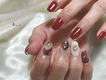 アイネイルズ 渋谷店(I nails)/ちぐはぐボルドー¥8,980 