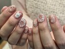 フリルネイル/ピンク