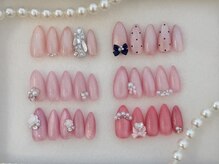 オニカネイル 表参道(ONIKA nail)/桃色定額ビジューコース☆