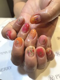 ～グラデーション×押し花～