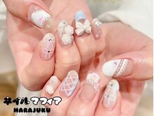 ネイルマフィア 原宿(NAIL MAFIA)/ガーリー/リボン/バラ/レース